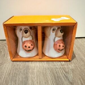 🍁 Super Cute Dog Halloween Salt and Pepper Shakers- NIB